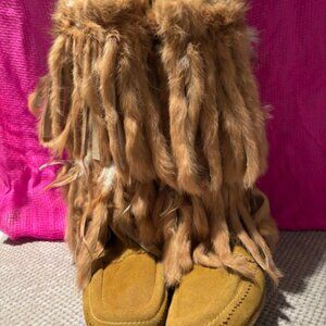 Naughty Monkey fur fringe boots